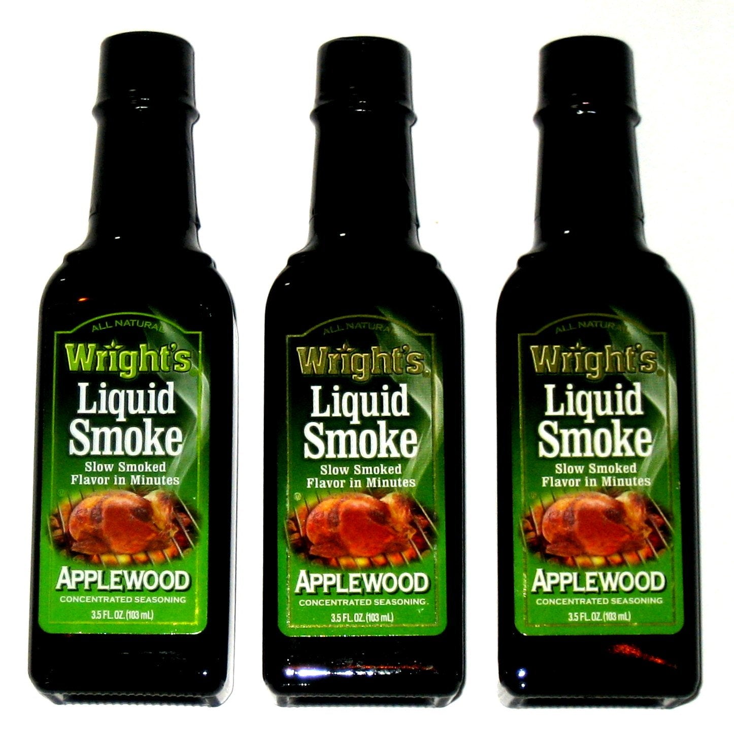 WRIGHTS All Natural Applewood Liquid Smoke - 3.5 Oz (3-Pack)
