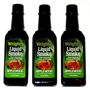 WRIGHTS All Natural Applewood Liquid Smoke - 3.5 Oz (3-Pack)