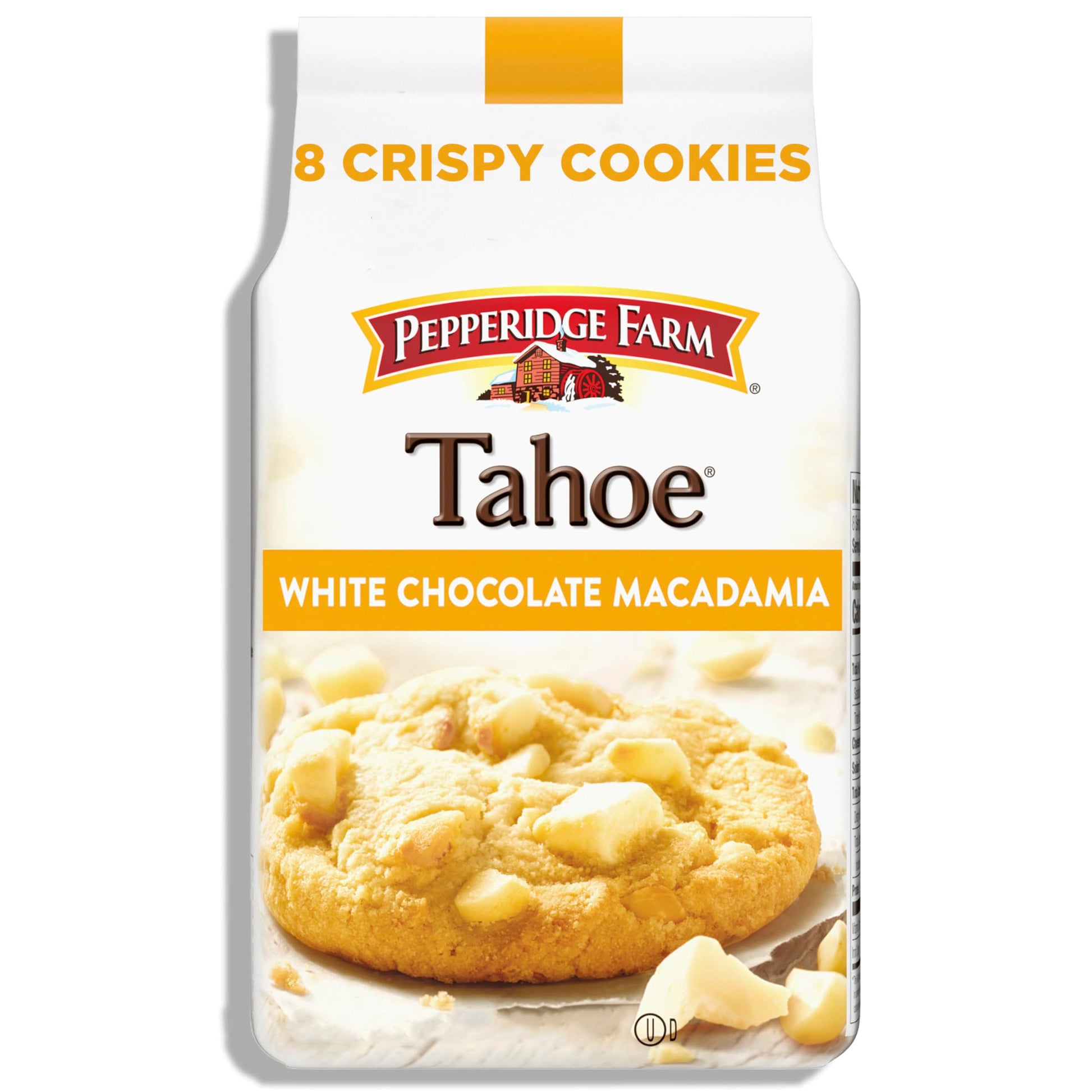 Pepperidge Farm Tahoe Crispy White Chocolate Macadamia Nut Cookies, 7.2 Oz Bag (8 Cookies)