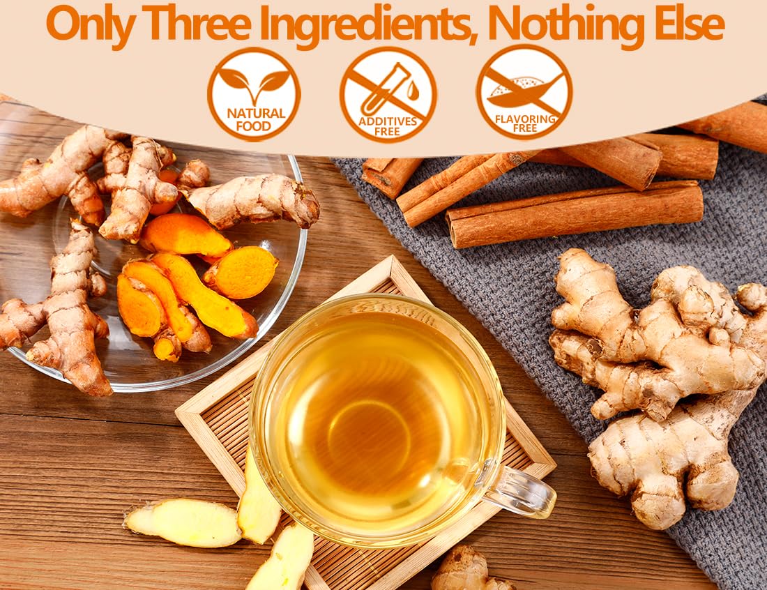 50 enhanced Turmeric  Ginger  Cinnamon Blend Tea Bags  100% Natural & No Additives & Caffeine Free.