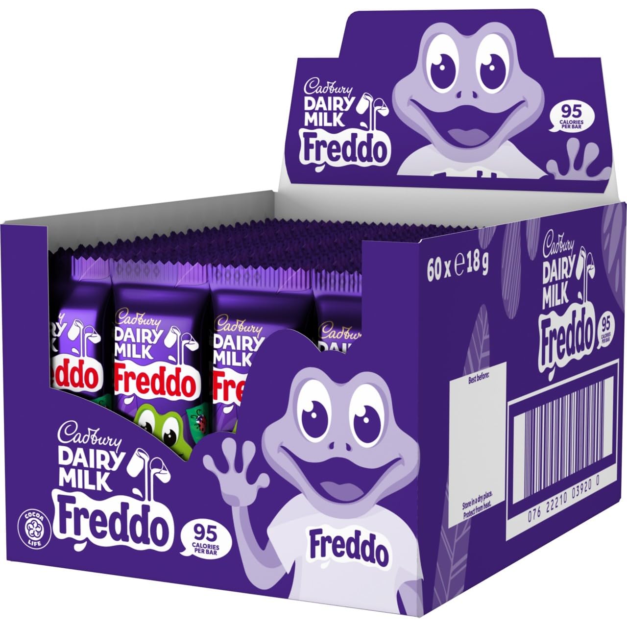 Cadbury Dairy Milk Freddo Chocolate Bar 18g (Pack of 60 Bars)