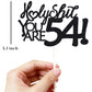Veegood Happy 54Th Birthday Cake Topper - Funny & Glitter Black, 54Th Decorations