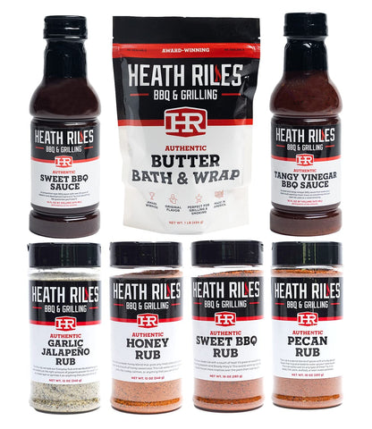 Heath Riles BBQ Competition Rib Bundle (4 Rubs, 2 Sauces and 1 Marinade), Competition Winning Products from Pitmaster Heath Rile
