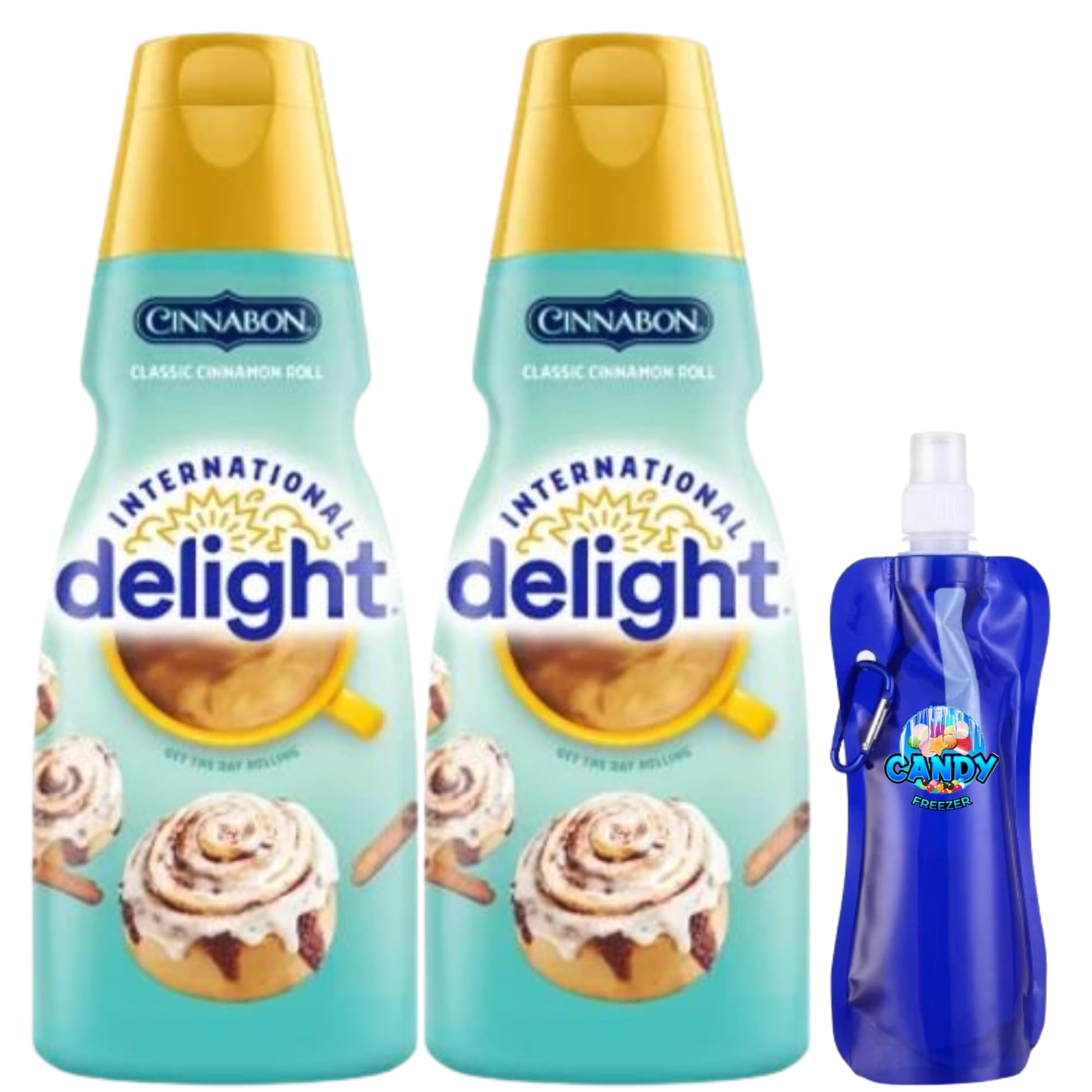 International-Delight Liquid Coffee Creamer.- Two (2) 32 fl oz Bottles of Creamy Smooth Delightful Coffee Creamer and Candy Free