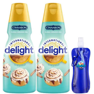 International-Delight Liquid Coffee Creamer.- Two (2) 32 fl oz Bottles of Creamy Smooth Delightful Coffee Creamer and Candy Free