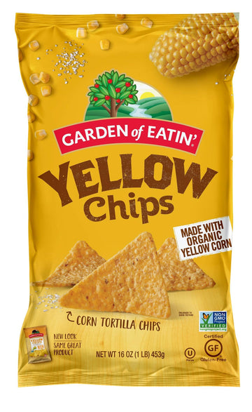 Garden of Eatin Corn Tortilla Chips, Yellow Chips, 1 lb bag (Pack of 12)