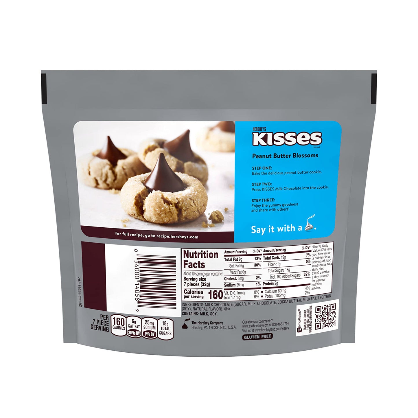 Hersheys Kisses Milk Chocolate Candy Share Pack, 10.8 Oz