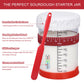 SAGOOITS Sourdough Starter Kit, 34oz Glass Jar with 6 Tools, Red, Basic Model