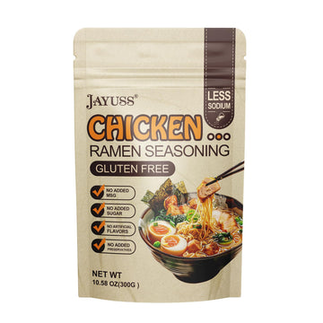 JAYUSS Ramen Seasoning Less Sodium Chicken Instant Ramen Seasoning Powder 10.58 Oz Gluten Free, Non-Gmo, No MSG Premium Instant 