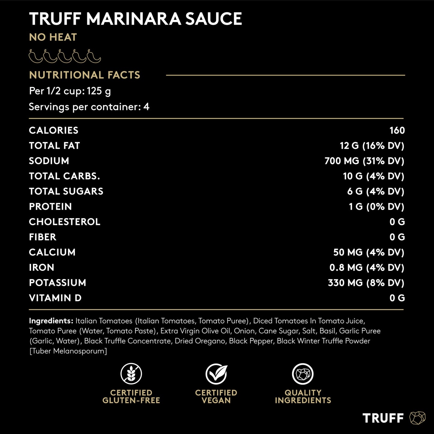TRUFF Pasta Sauce, Black Truffle Marinara | Flavorful Tomato Sauce for Pasta, Pizza, and More | Non-GMO, Vegan, Pack of 2 (Marin