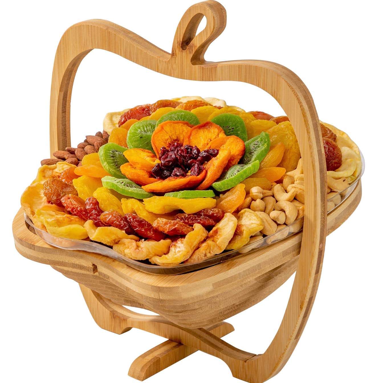 BONNIE AND POP Dried Fruit and Nut Gift Basket - Extra Large Variety Snack Tray - Cream Box