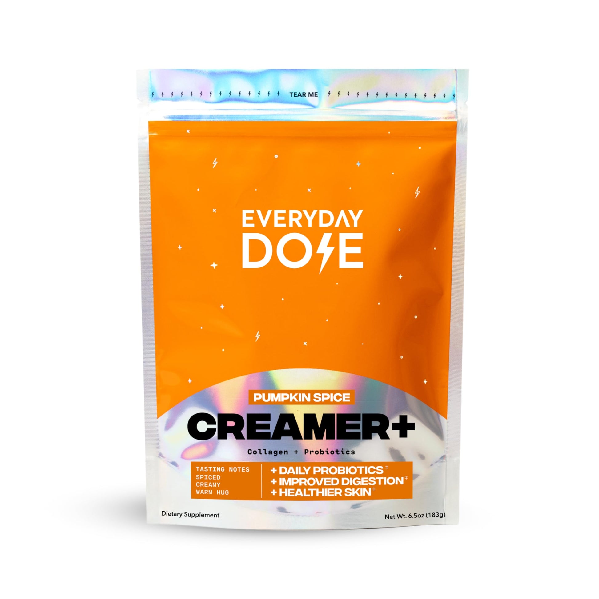 Everyday Dose Pumpkin Spice Creamer with Collagen & Probiotics - Pumpkin Spice Coffee Creamer for Gut Health  Energy  Mental Clarity  Immune Support  Skin & Nails - Gluten Free  Soy Free  14 Servings