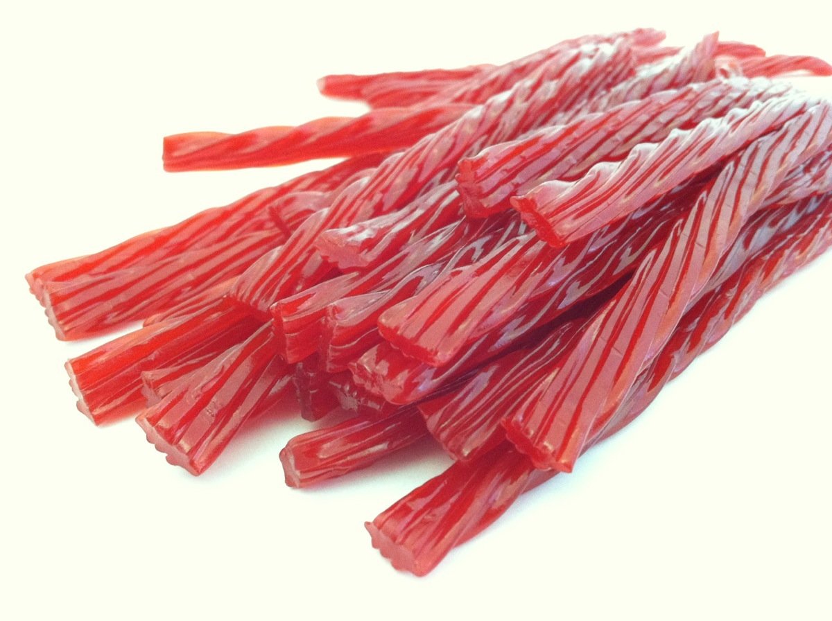 Bricktown Goods Red Raspberry Licorice Twists - Fat Free - 3 Pack - 8 Ounce Total - Perfect for Gifts - Fathers Day