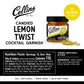 Collins Lemon Twist in Syrup, Cocktail Garnish, 10.9 oz, Yellow, Model 11226