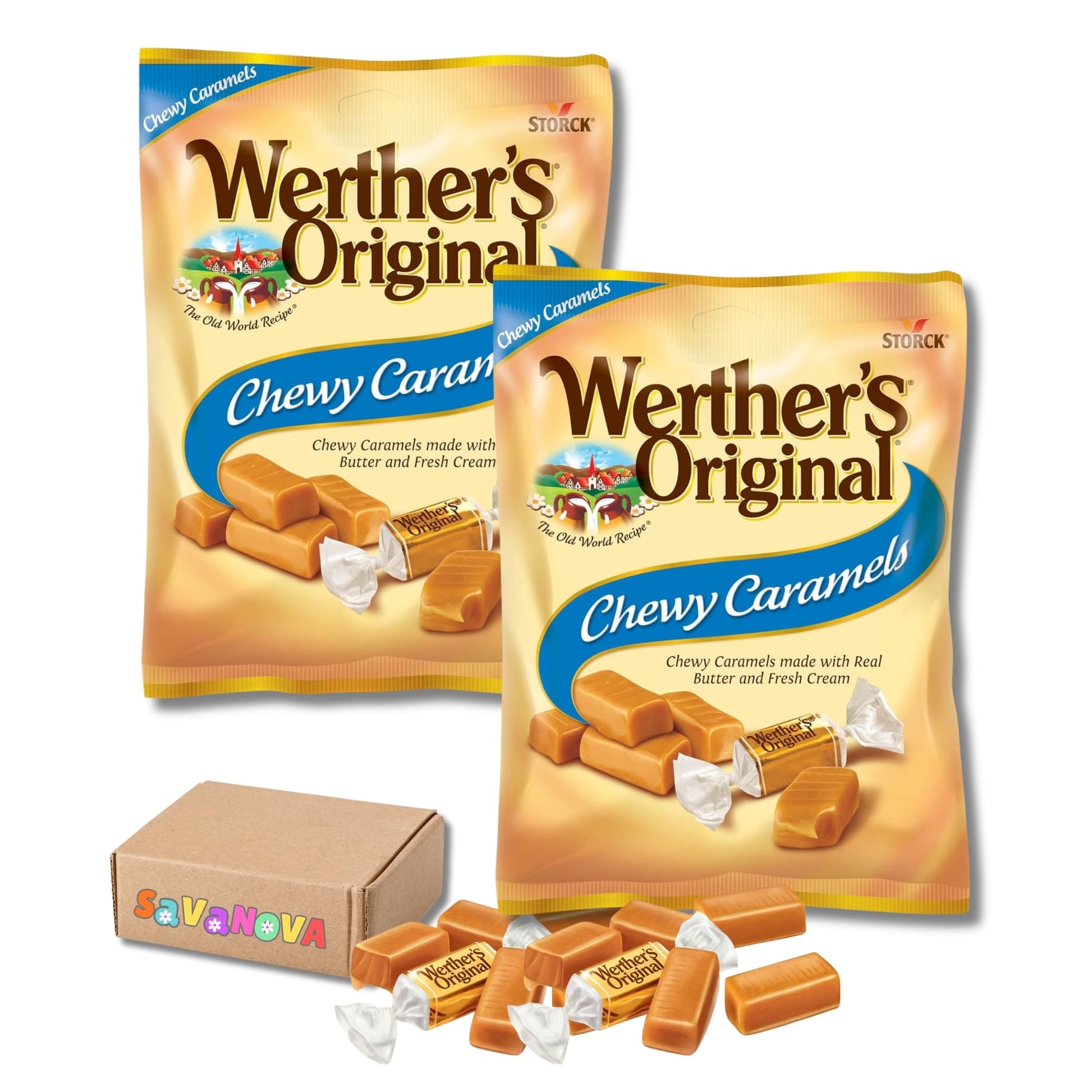 Werthers Original Chewy Caramels, 5 oz Bags (Pack of 2) - Soft & Creamy Classic Candy Treats, Individually Wrapped