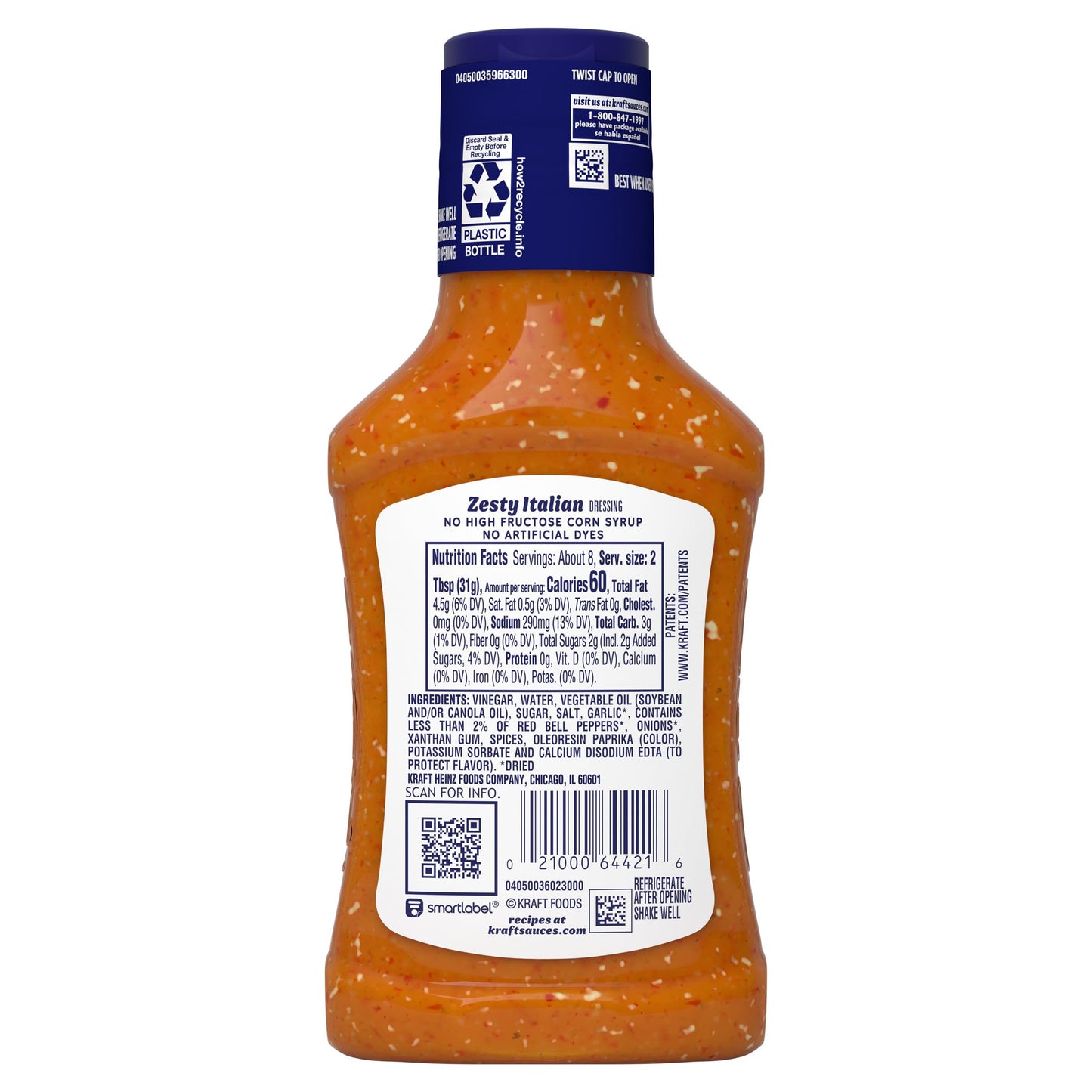 Kraft Zesty Italian Salad Dressing (8 Fl Oz Bottle)