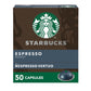 Starbucks Dark Roast Espresso Pods, 50-count, for Nespresso Vertuo, 1.35 oz per pod