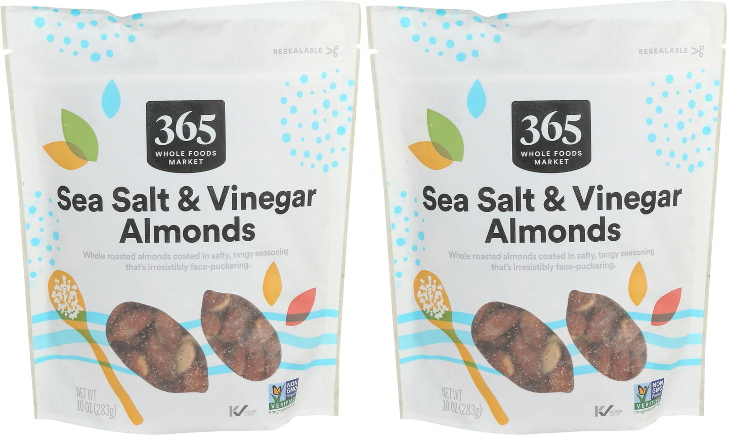 365 By Whole Foods Market, Almond Seasoned Sea Salt & Vinegar, 10 Ounce (Pack of 2)