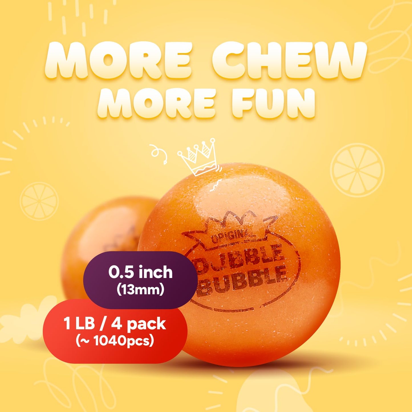 Gumballs For Gumball Machine - 0.5 Inch Mini Gumballs - 4 Lb Bulk Gum Balls For Kids - 7 Flavor Gumball Machine Refills - 1040 Pcs Gumballs Bulk Pack