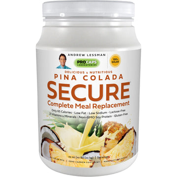 Andrew Lessman Secure Soy Complete Meal Replacement - Pia Colada 10 Servings - Only 65 Calories, 7 Grams Non-GMO Soy Protein, Vi