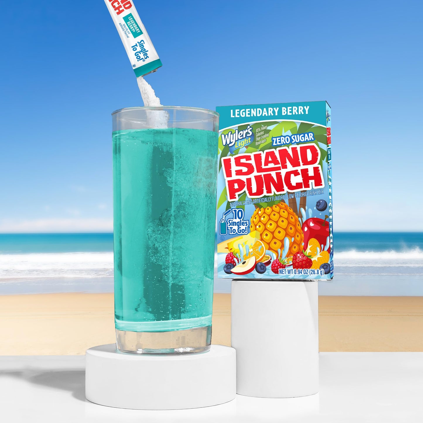 Wylers Light Island Punch Powdered Drink Mix, Legendary Berry, 120 Packets, Low Calorie, Caffeine Free, Gluten Free, Zero Sugar