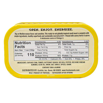 Freshé Gourmet Canned Tuna (Sicilian Caponata, 10 Pack Of 4.25 Oz. Tin) Freshly Packaged Skipjack Tuna Fish - Sustainably Caught - Perfect Gluten Free, High Protein Backpacking Food