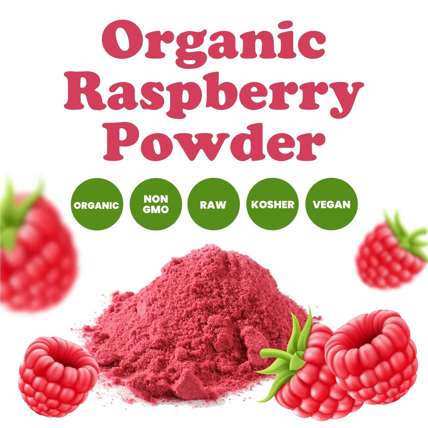 Food to Live Organic Raspberry Powder, 8 Pounds - Non-GMO, Raw, Vegan Superfood, Bulk, Rich in Essential Amino, Fatty Acids, & M