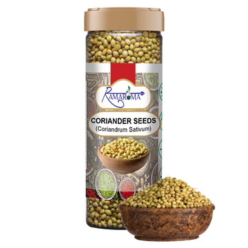 Ramaroma Coriander (Dhania) Seeds Whole, Indian Spice 1.9Oz (56G) ~ All Natural | Gluten Friendly | Non-Gmo | Vegan | Indian Ori