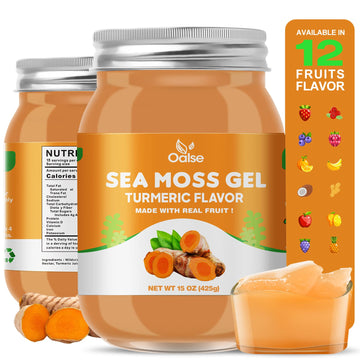 OALSE Sea Moss Gel Organic Raw Supplement for Hair & Nails Care with Turmeric & Ginger, 15 Ounce