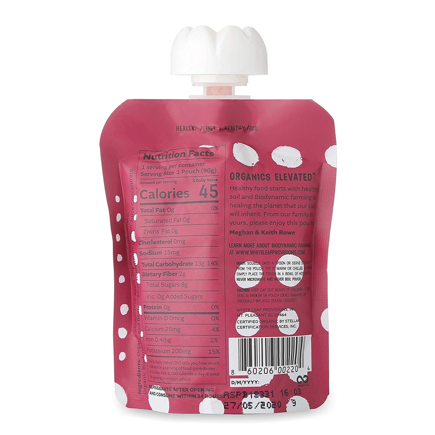 White Leaf Provisions Organic Purees / Baby Food Pouches - Fruits, Veggies & Grains, Toddler Snack, Regeneratively Farmed, No Added Sugar, Non-Gmo, Bpa-Free Pouches 3.17 Oz (Pack Of 24, Apple + Sweet Potato + Beet)