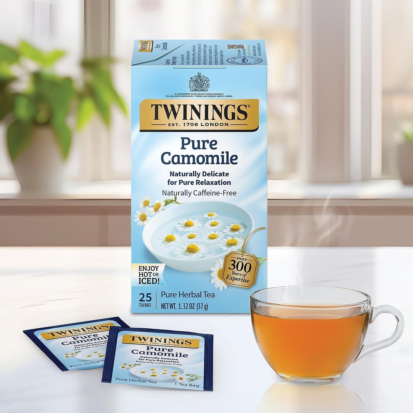 Twinings Of London Pure Camomile Herbal Tea Bags, 25 Count