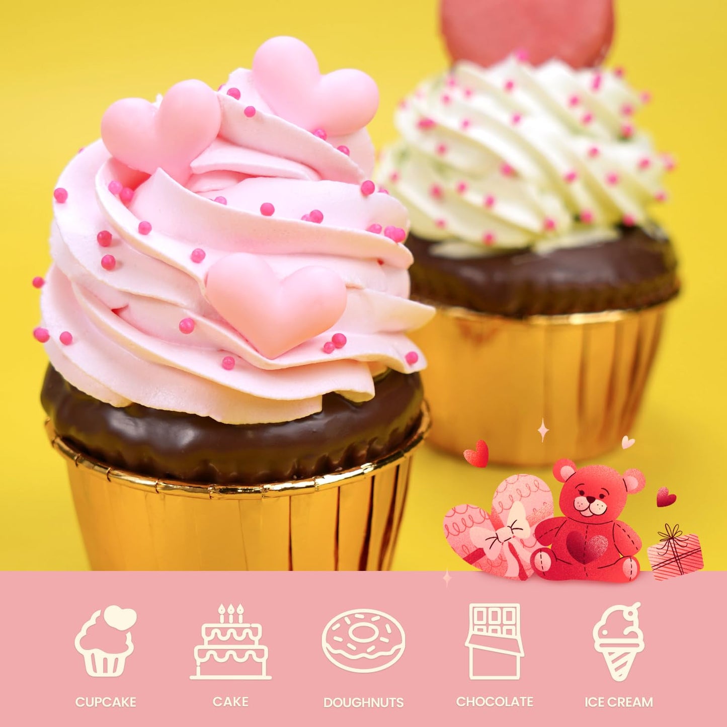Pink Edible Nonpareils Sprinkles, Food Grade, 800G, Cupcake Decorations & Cake Topper, Donut, Ice Cream, Wedding Party Valentine
