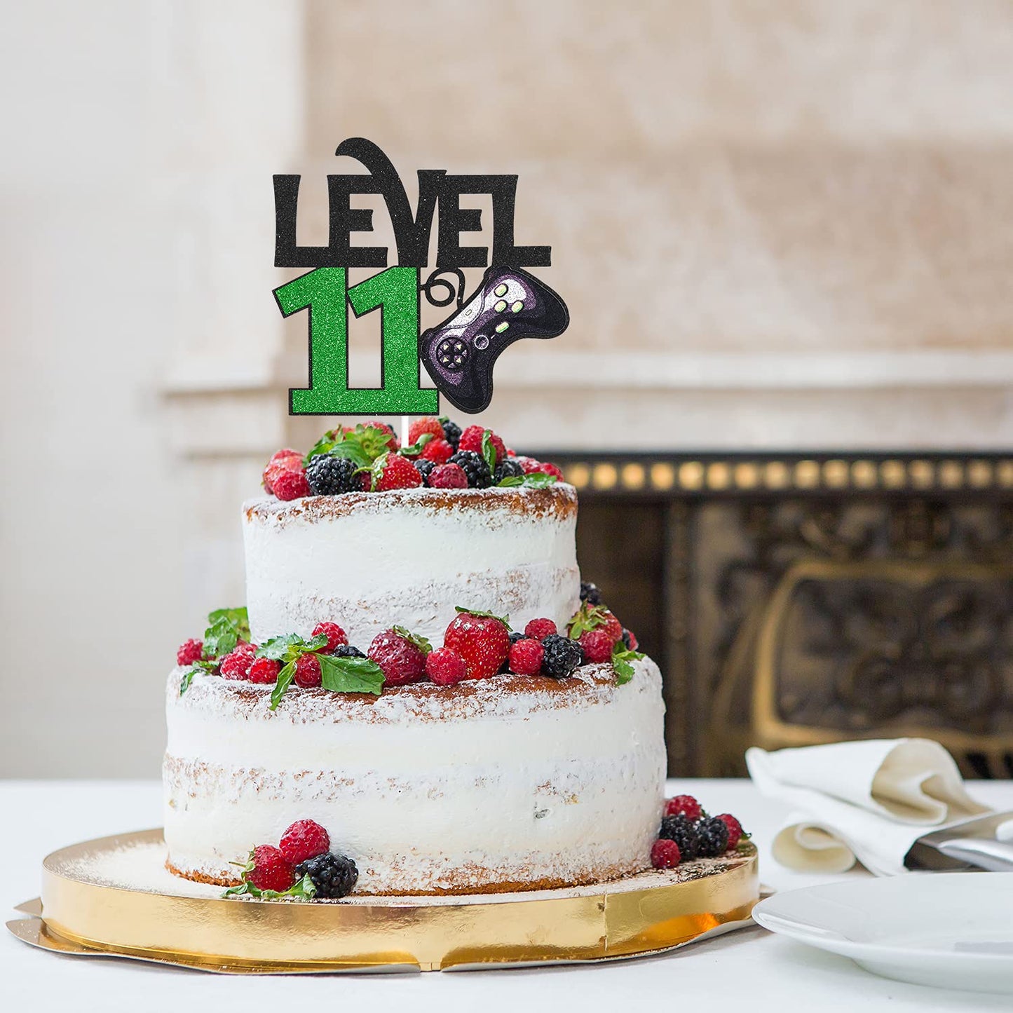 Level 11 Game Birthday Cake Topper - Video Game Boys 11Th Birthday Level Up Party Cake Supplies - Game On Winner Gaming Party Decoration