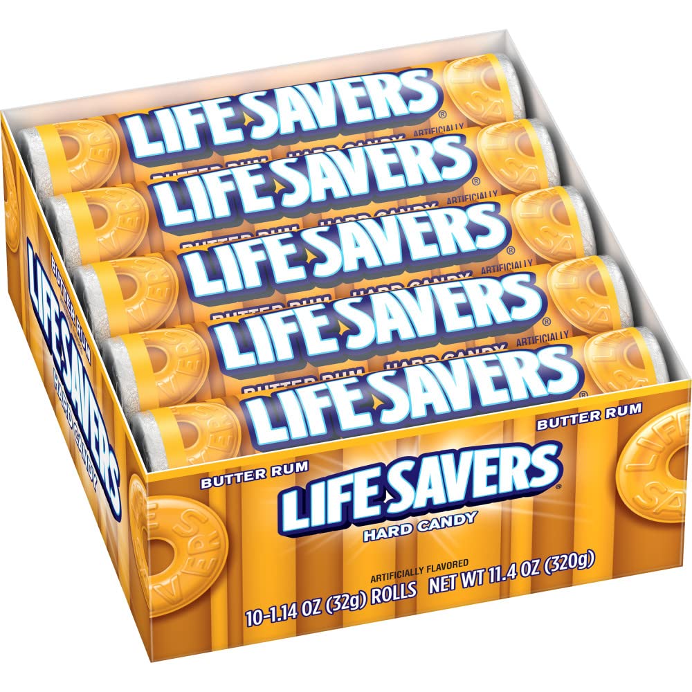 Life Savers Butter Rum Hard Candy Bulk - 1.14 Ounce (20 Single Packs) - Yellow