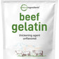 Micro Ingredients Beef Gelatin Powder, Unflavored, 32oz, Grass-Fed, Non-GMO, Gluten Free, Model BA-MI-GEL0907