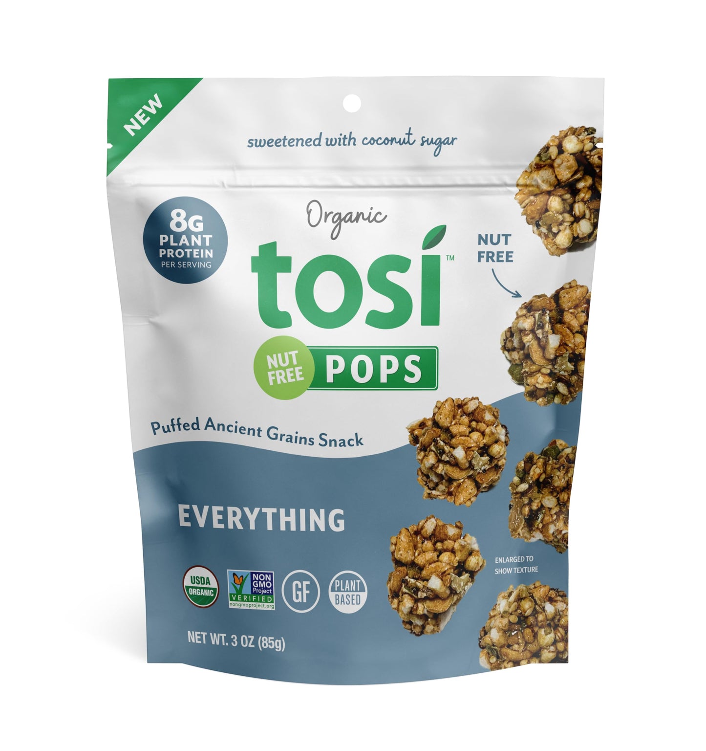 Tosi Puffs Everything - Vegan Snacks, Gluten Free, 8g Plant Protein, 3 oz (4 Pack)