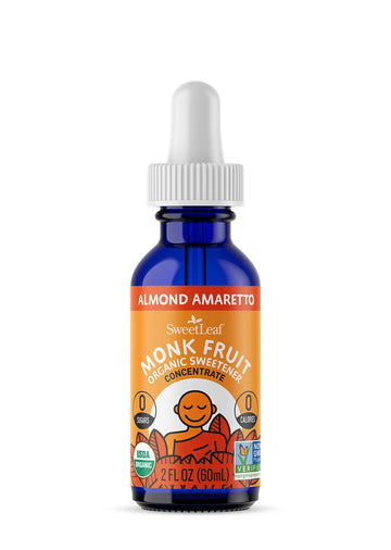 Sweetleaf Organic Monk Fruit Liquid Almond Amaretto Flavored Sweetener, 2 Oz