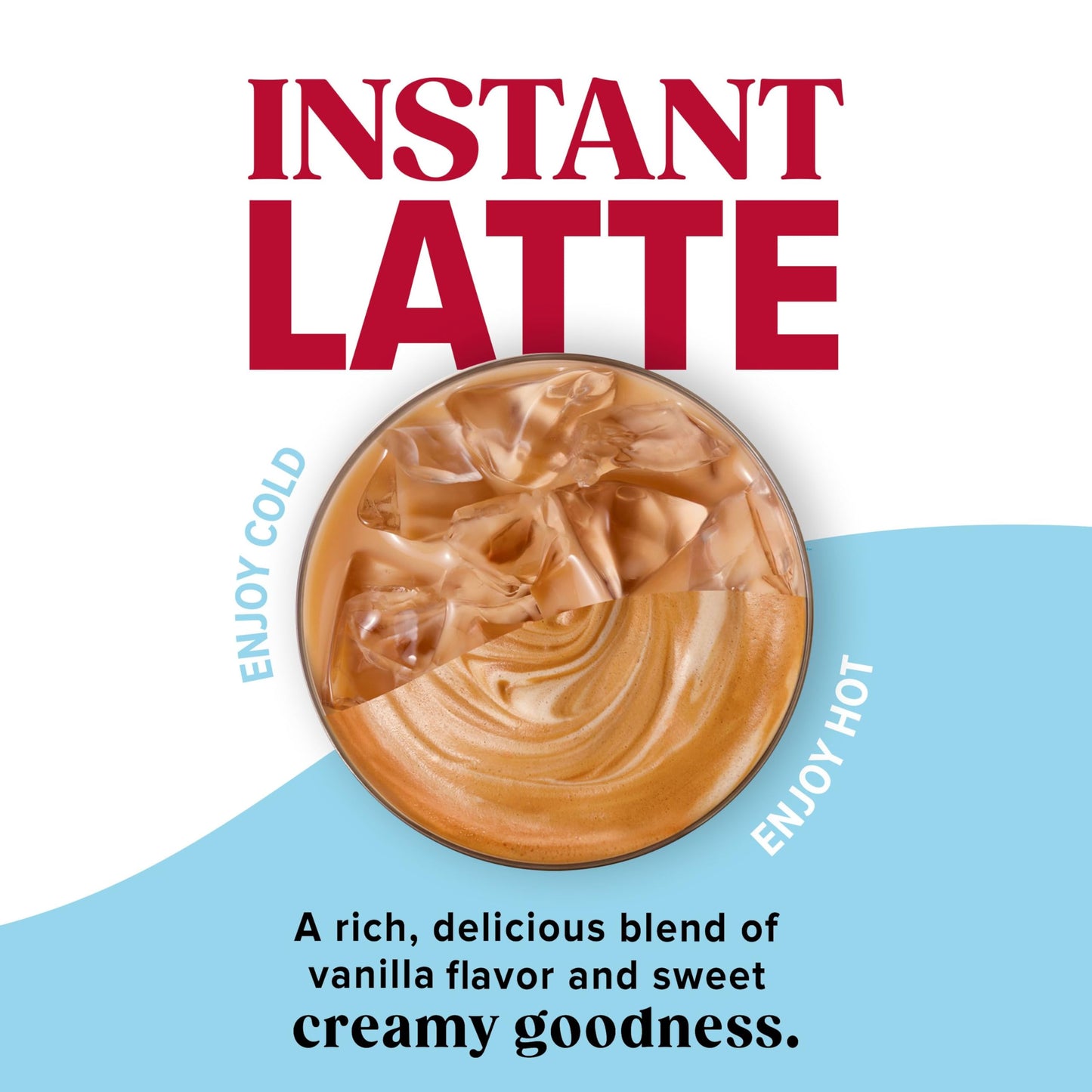 Folgers French Vanilla Flavored Instant Latte, 4 Single Serve Packets (Pack Of 8)