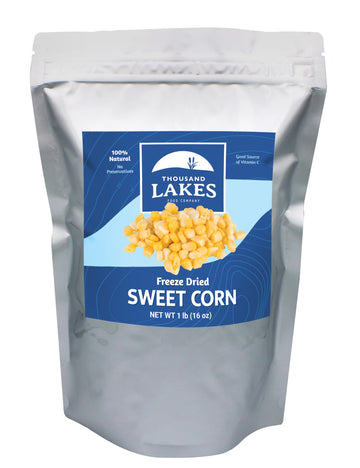 Thousand Lakes Freeze Dried Vegetables - Sweet Corn - Bulk 1 Pound (16 Ounces) | 100% Whole Sweet Corn Kernels | No Added Sugar
