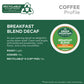 Green Mountain Coffee Roasters Breakfast Blend Decaf, Keurig Single Serve K-Cup Pods, Light Roast Coffee, 60 Count, (6 Packs Of