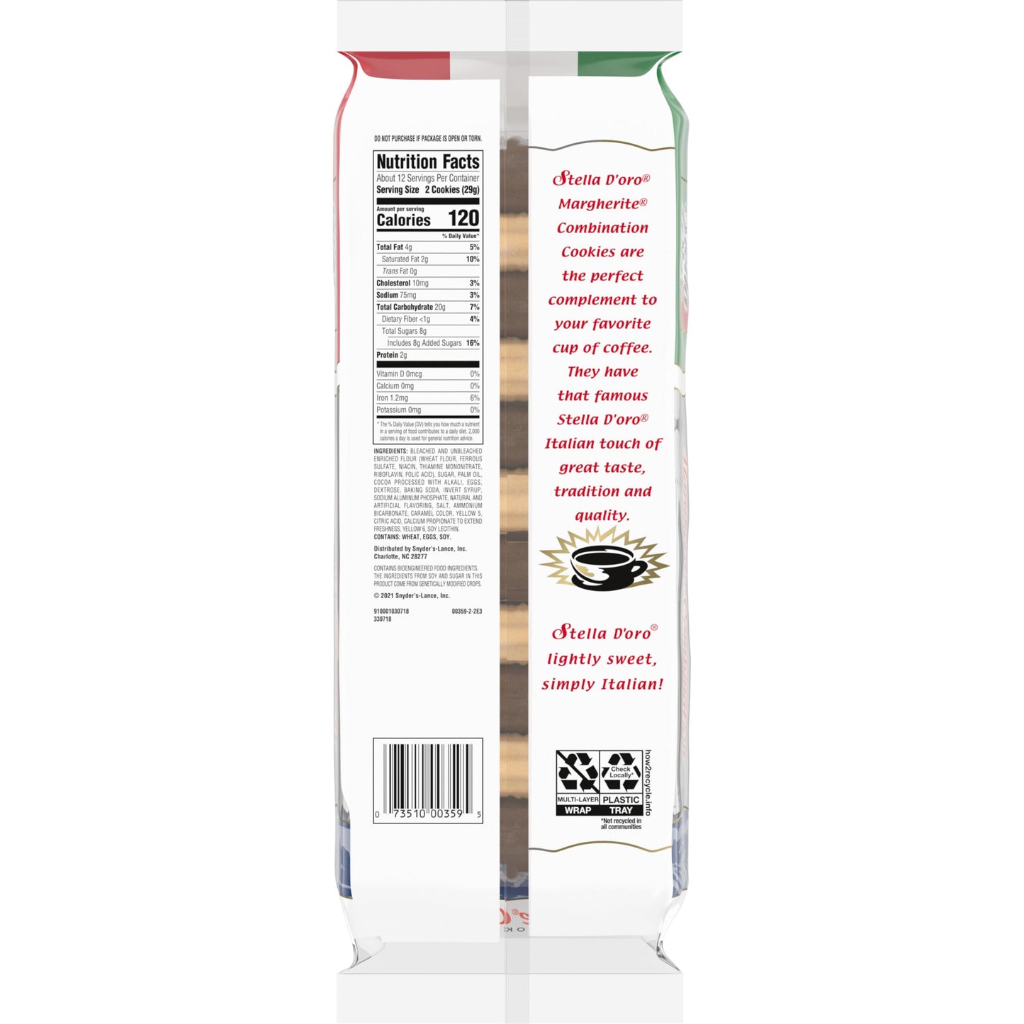 Stella Doro Cookies, Margherite Combination Chocolate & Vanilla Cookies, 12 Oz (Pack of 2)