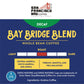 San Francisco Bay Whole Bean Coffee - DECAF Bay Bridge Blend, Medium Roast, 2lb Bag, Swiss Water Processed