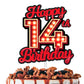 Happy 14th Birthday Cake Topper Fluorescent Flashing Night Out Hen Movie Nightclub Theme Decor Supplies Boy Girl Happy Birthday 