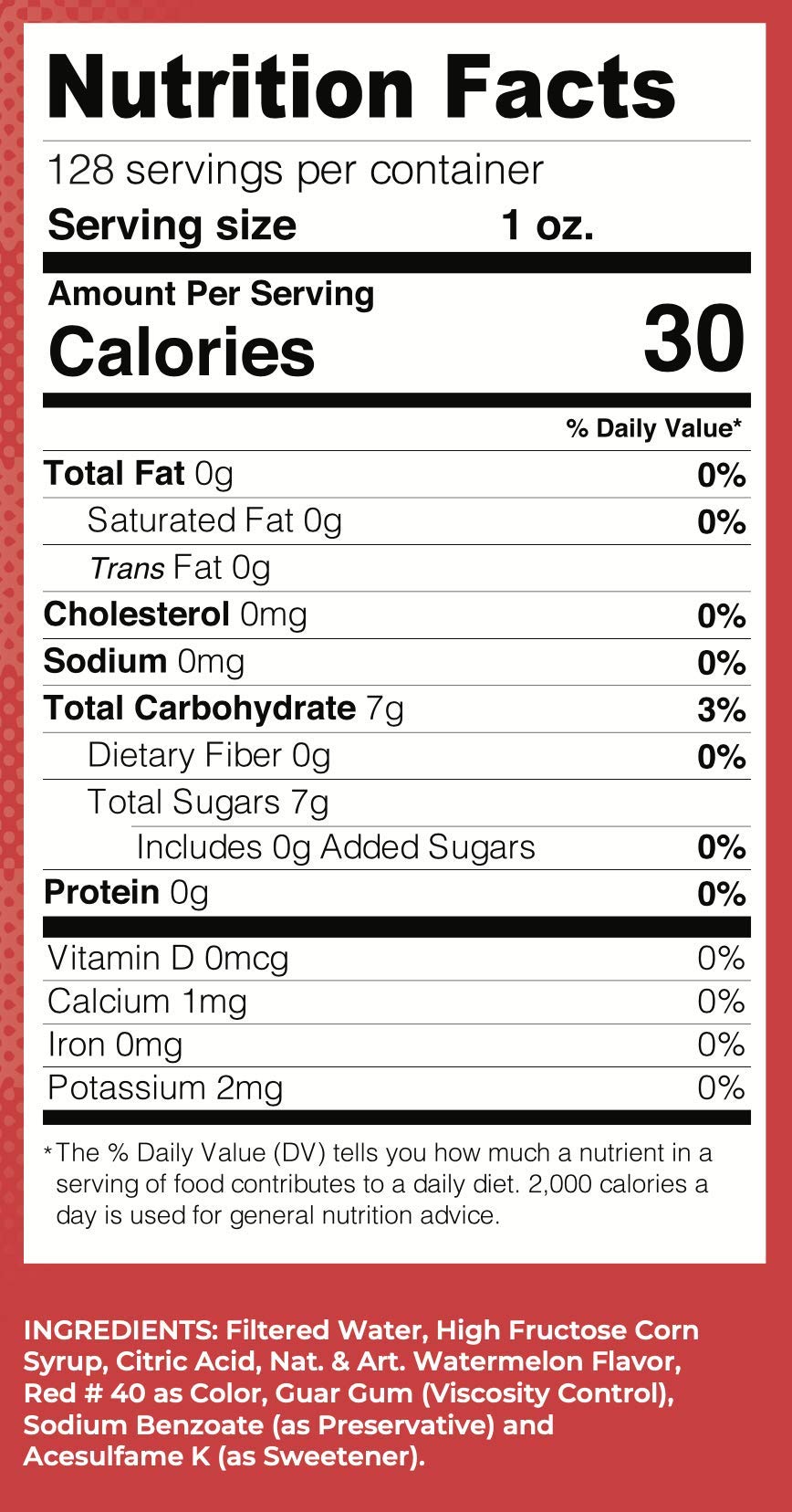 Lucys Family Owned - Shaved Ice Snow Cone Syrup, Watermelon - 1 Gallon (128oz.)