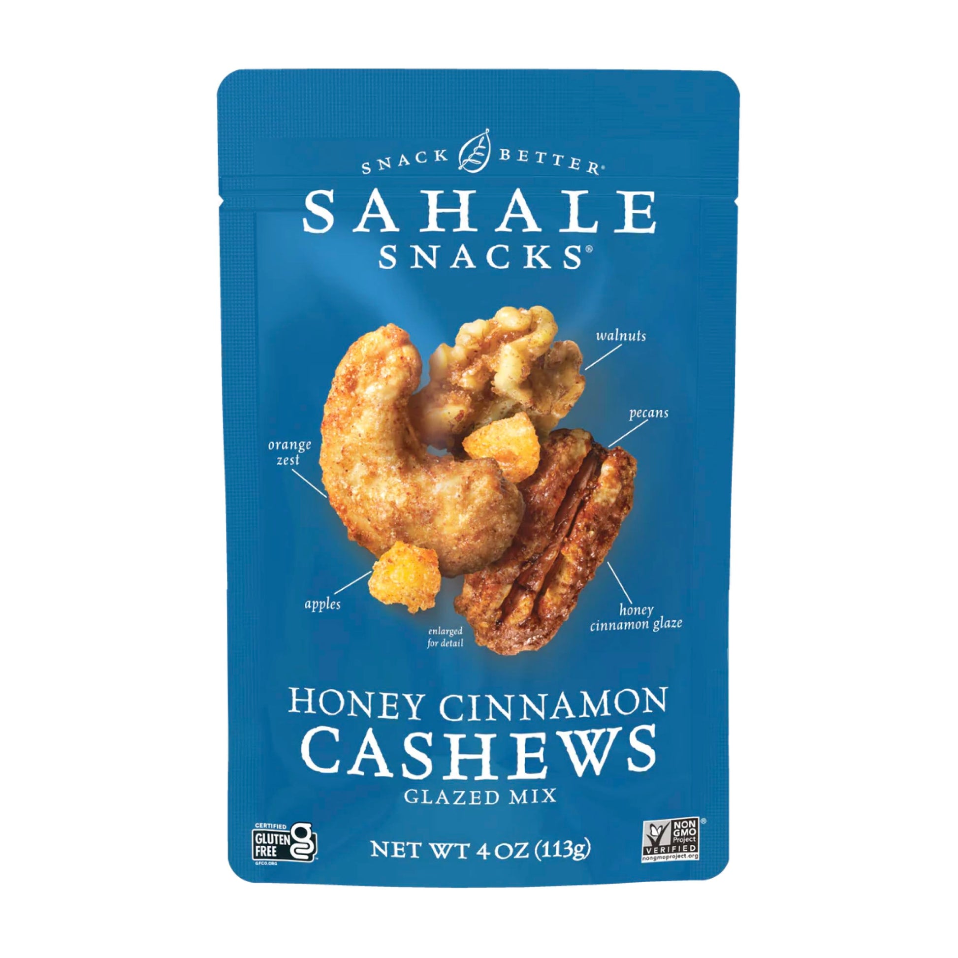 Sahale Snacks Honey Cinnamon Cashews Glazed Mix, 4 oz, Pack of 6