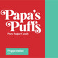 Papa'S Puffs Peppermint Flavored Pure Sugar Candy - Individually Wrapped In Resealable Tub - Fat-Free, Gluten-Free, Cholesterol-