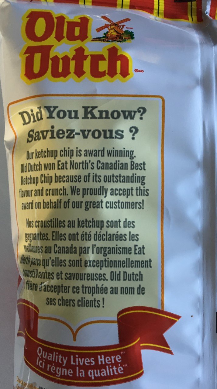 Old Dutch Ketchup Flavoured Chips - Imported From Canada