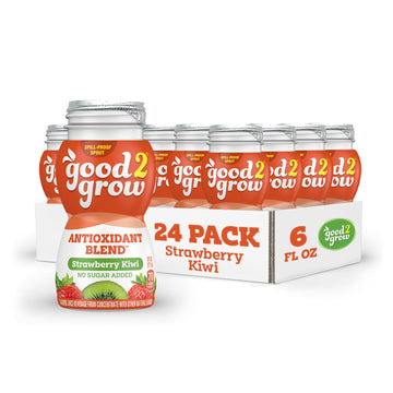 good2grow Strawberry Kiwi Flavored Antioxidant Blend Juice for Kids - Juice Bottles Bulk 24 Pack, Reusable Bottle, No Sugar Adde