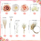 Boho Cake Decorations Flower Cake Toppers Pampas Grass Cake Topper For Wedding Bridal Baby Shower Birthday Party Supplies (Apric