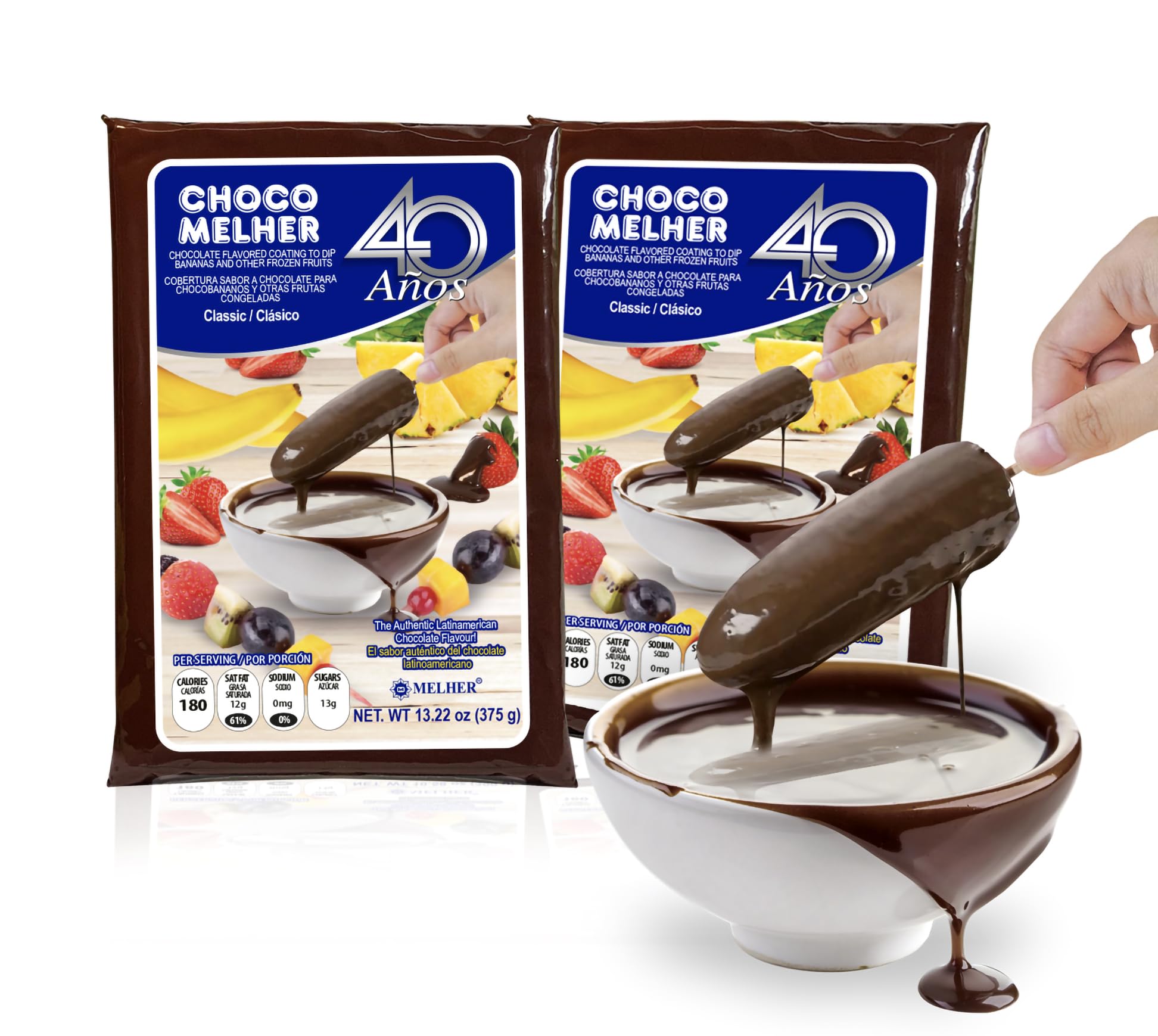 Chocomelher Clasico - 2 Pack Milk Chocolate Flavored Coating For